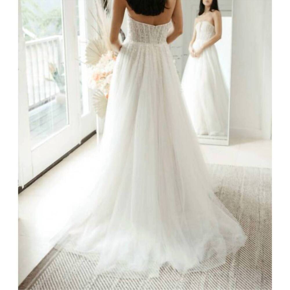 NEW WATTERS aeryn beaded strapless wedding gown in ivory/blush - Picture 2 of 2